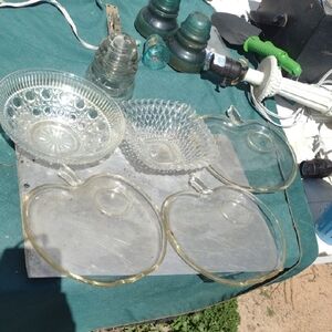 Vintage Clear Glass Dish Set
